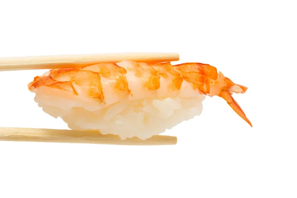 Shrimp Sushi Nigiri isoliert auf weißem Hintergrund — Stockfoto