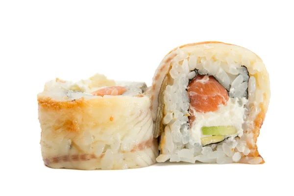 Anguilla sushi roll isolato su sfondo bianco — Foto Stock