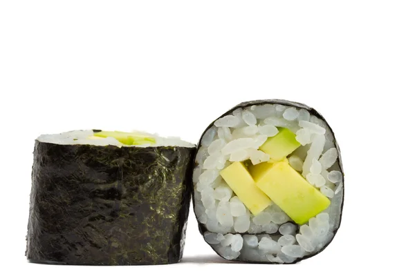 Sushi roll in nori isolato su fondo bianco — Foto Stock