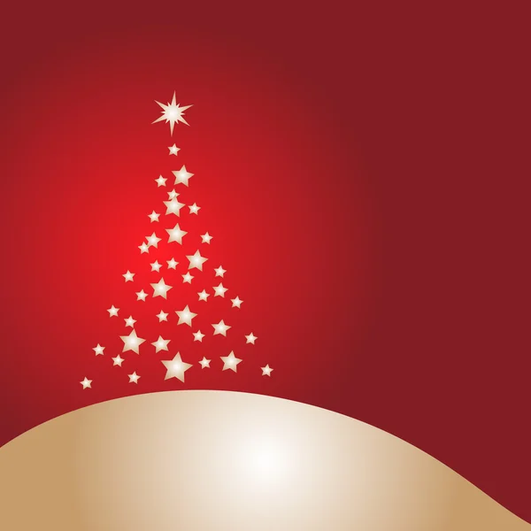 Χριστουγεννιάτικο δέντρο με αστέρια — Διανυσματικό Αρχείο