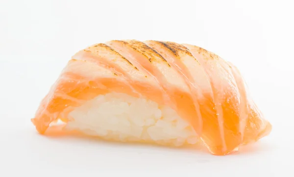 Sushi nigiri with salmon isolated on white background Royalty Free Stock Images