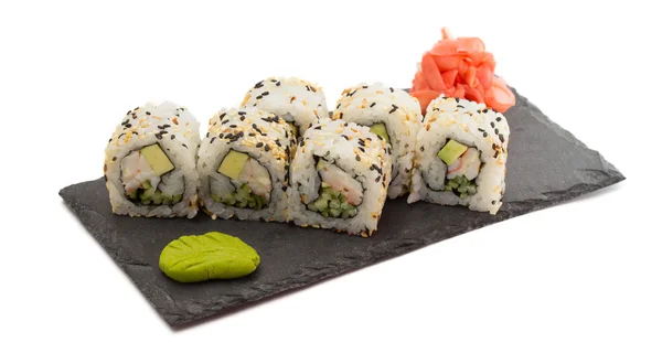 Sushi roll isolato su sfondo bianco — Foto Stock