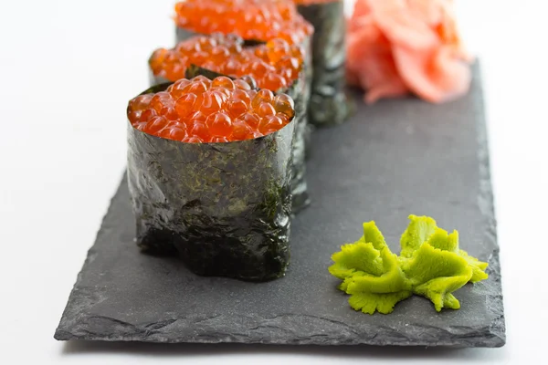 Gunkan sushi maki isolated on white background — Stock Photo, Image