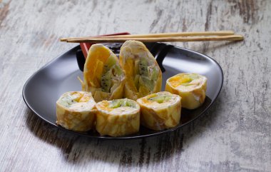 Vintage bir arka plan üzerinde gıda