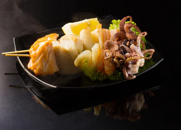 Seafood shashlik — Stock Photo, Image
