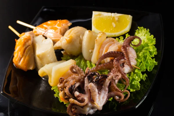 Shashlik di frutti di mare — Foto Stock