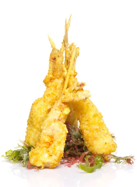 Eby räkor tempura isolerad på vit bakgrund — Stockfoto