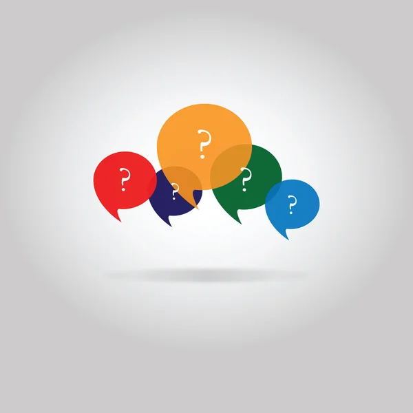 Concept people chat - beaucoup de bulles d'expression & questions — Image vectorielle