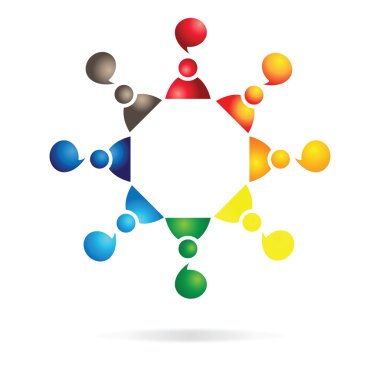 iletişim ve sosyal medya kavramı. Takım çalışması.