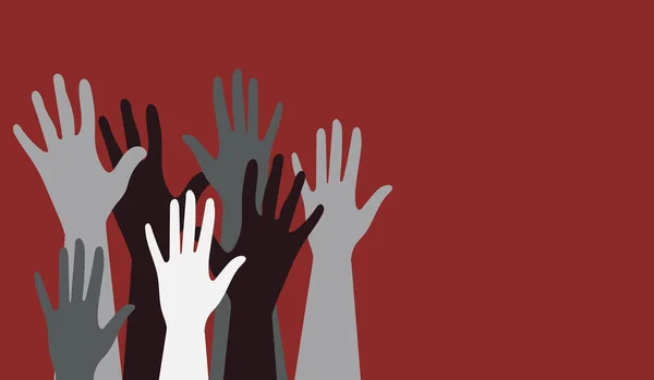Χέρια Ανθρώπων Διαφορετικά Χρώματα Δέρματος Διαφορετικές Εθνικότητες Και Θρησκείες Ακτιβιστές — Φωτογραφία Αρχείου