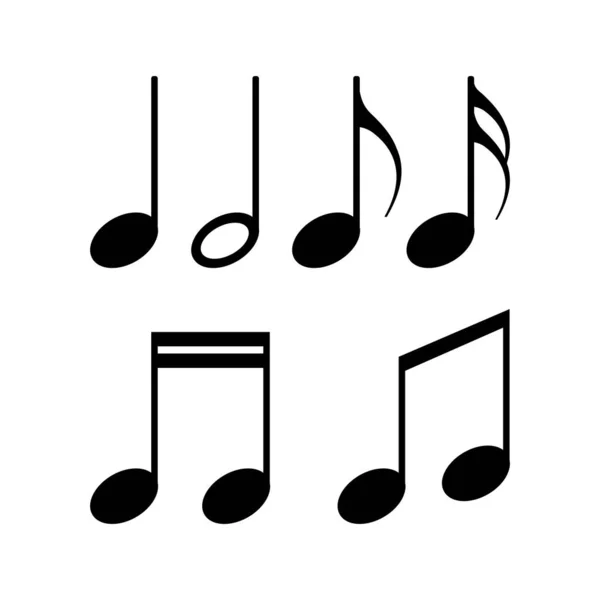 Nota Musical Negro Sobre Fondo Blanco Notación Musical Denominación Sólida —  Fotos de Stock