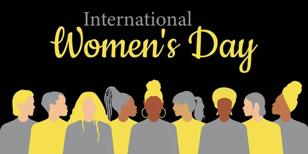 여성의 International Womens Day 엽서는 바탕에 색이다 종교를 여성들 디자인을 — 스톡 사진