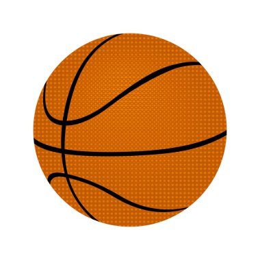 Beyaz arka planda spor için basketbol topu. Başvurularda ya da tişörtlere baskı yapmakta kullanılabilir.
