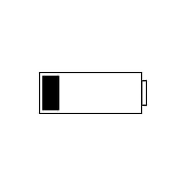 白色底座上的线性图标低电池 — 图库照片