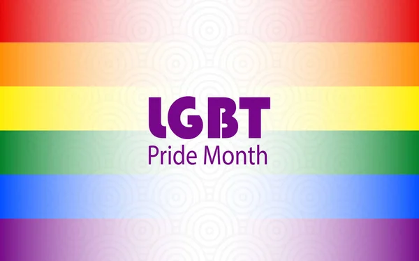 Lgbtプライド月間 虹の象徴的な色のポスター 6月はレズビアンとゲイの月と宣言されました — ストック写真