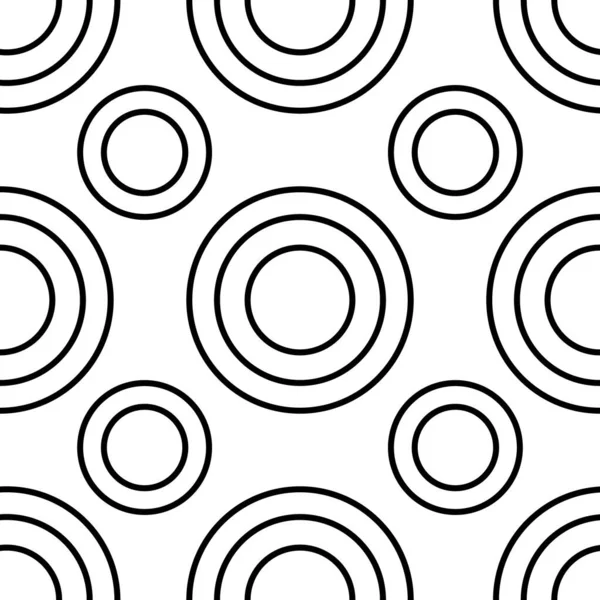 Beyaz arka planda siyah çizgili bir çember. Kağıt ve tekstil için kusursuz modern desen. 