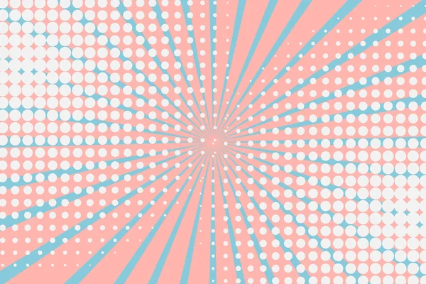 Плакат Розовым Фоном Голубыми Полутонами Лучами Стиль Поп Арт — стоковое фото