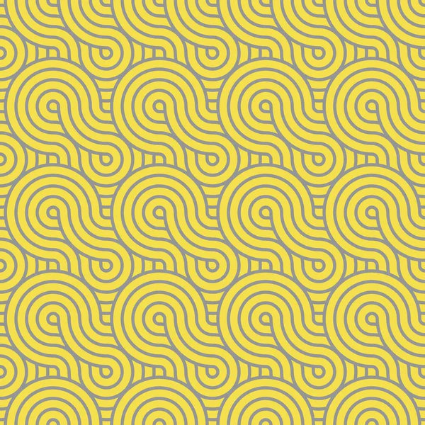 Ondas Moda Abstractas Con Contorno Entrelazado Color Tendencia 2021 Amarillo — Foto de Stock