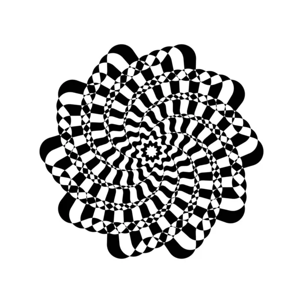 Μεμονωμένη Αφηρημένη Λουλούδι Στρογγυλό Σχήμα Μαύρο Λευκό Φόντο Χαριτωμένο Σύγχρονο — Φωτογραφία Αρχείου