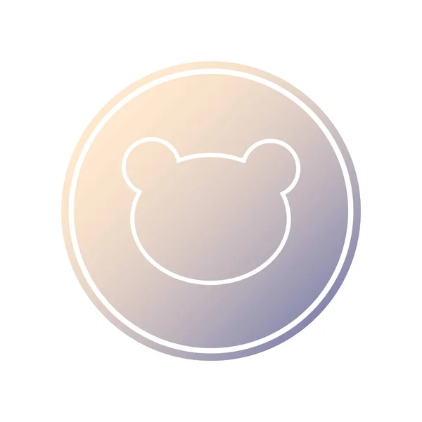 Bear Linear Icon Has White Outline Silhouette Head Wild Animal — Stock Photo, Image