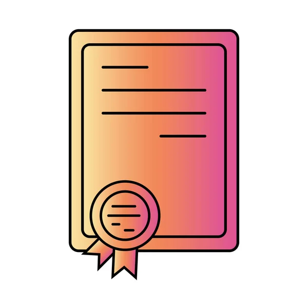 Certificado Gradiente Rosa Contorno Preto Ícone Sinal Confirmação Qualidade Documento — Fotografia de Stock
