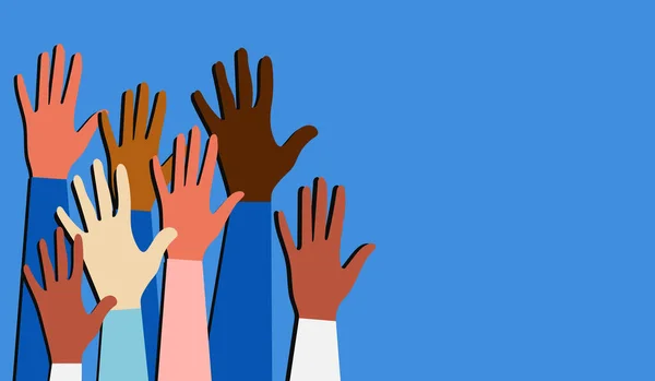 Руки Людей Разных Цветов Кожи Разных Национальностей Вероисповеданий Общественные Активисты — стоковое фото