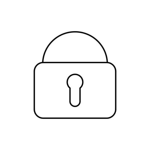Γραμμικό Εικονίδιο Κλειστού Λουκέτου Μαύρο Περίγραμμα Λευκό Φόντο Πρόσβαση Κλειστή — Φωτογραφία Αρχείου