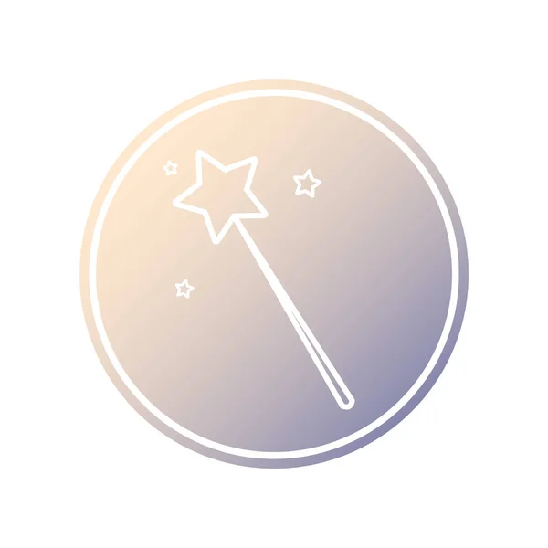 Волшебная Палочка Линейный Значок Имеет Белый Контур Силуэт Звезды Градиентном — стоковое фото
