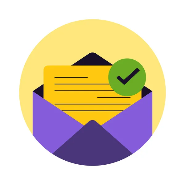 Het Icoon Van Een Gelezen Geverifieerde Brief Een Mail Envelop — Stockfoto