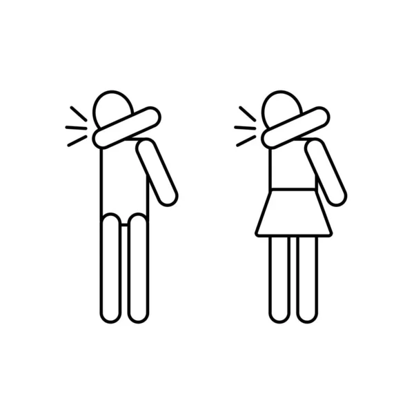 Estornudando Codo Hombre Mujer Cubren Sus Rostros Con Sus Manos — Foto de Stock