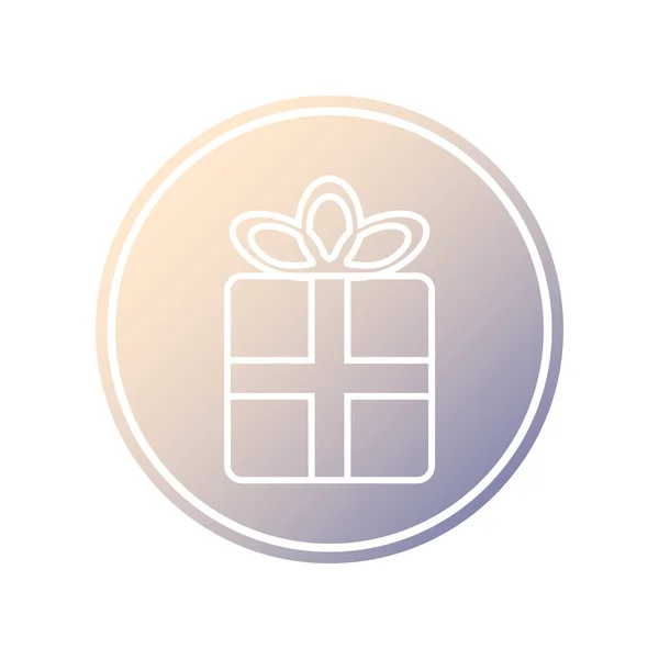 Gift Box Ribbon Linear Icon Has White Outline Gift New — Stock Photo, Image