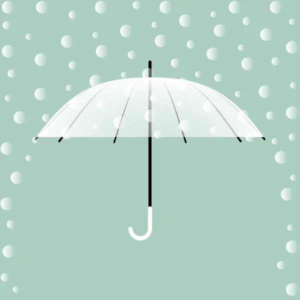 Transparent White Umbrella Cane Handle Protects Snow Nice Designer Accessory — 图库照片