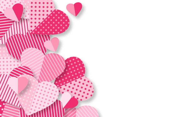 Wenskaart Met Hartjes Kopieerruimte Het Papier Gesneden Hartvormige Liefdessymbolen Voor — Stockfoto