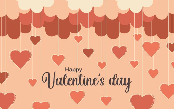 Feliz Dia Dos Namorados Saudação Cartão Romântico Horizontal Com Corações — Fotografia de Stock