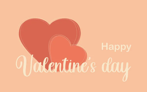 Szczęśliwych Walentynek Powitanie Poziomej Romantycznej Kartki Sercami Różowym Pastelowym Tle — Zdjęcie stockowe
