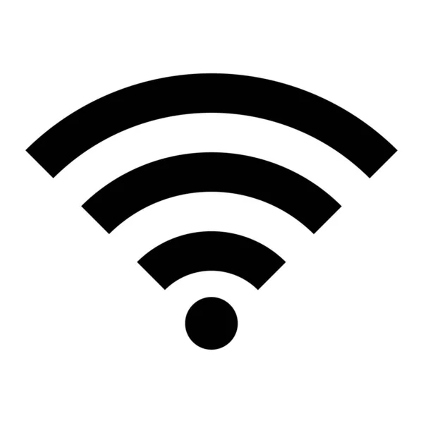 Beyaz arka planda siyahlı Wi-Fi simgesi. Kablosuz internet sinyali. 