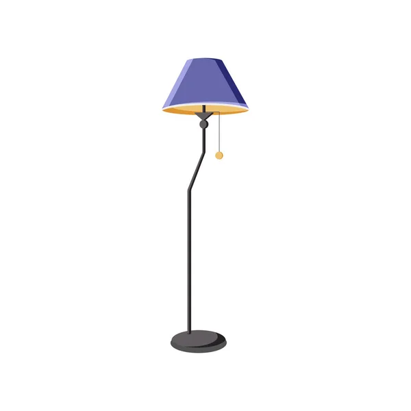 Фиолетовый Пол Лампа Изолирована Белом Фоне Высокостоящая Современная Электрическая Лампа — стоковое фото