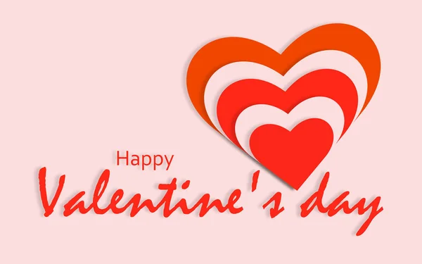 Tarjeta Felicitación Del Día San Valentín Con Corazón Estilo Corte —  Fotos de Stock