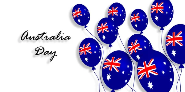 Dzień Australii Oficjalne Święto Australii Jest Stycznia Niebieskie Balony Latają — Zdjęcie stockowe