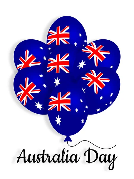 Dzień Australii Oficjalne Święto Australii Jest Stycznia Niebieskie Kulki Białym — Zdjęcie stockowe