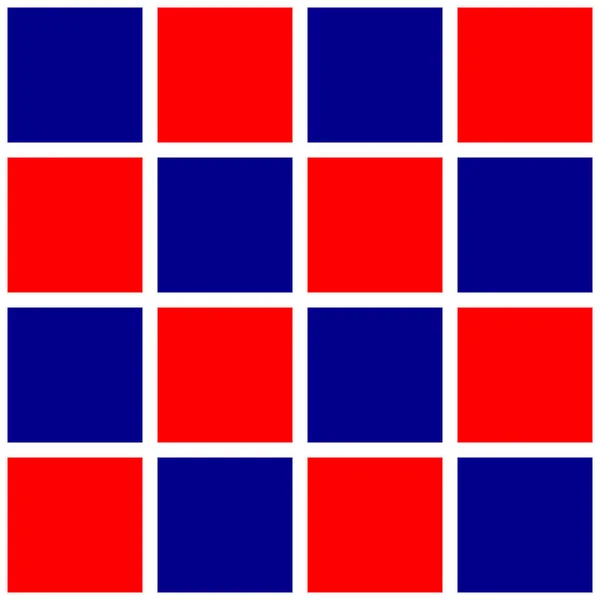 Impressão Quadriculada Com Quadrados Azul Vermelho Com Listras Brancas Padrão — Fotografia de Stock