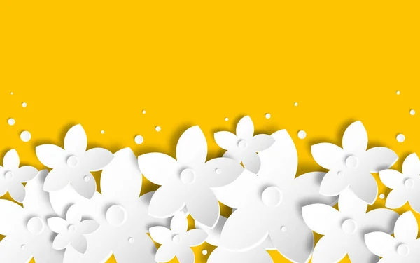Белые Трубки Желтом Фоне Пространством Копирования Поздравительная Открытка Экзотическими Цветами — стоковое фото