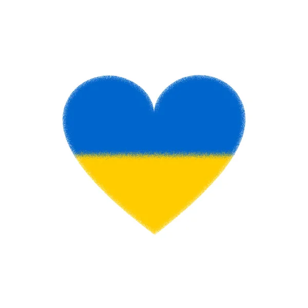 Zászló Ukrajna Formájában Szív Texturált Élek Elszigetelt Fehér Alapon Ország — Stock Fotó