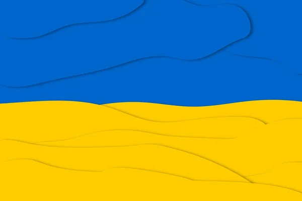 Flag Ukraine Blue Yellow Colors Paper Cut Style Peace Ukraine — Stock Photo, Image