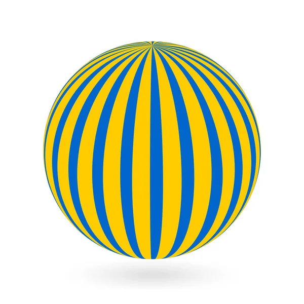 Bola Decorativa Con Rayas Verticales Amarillas Sobre Fondo Azul Elementos — Foto de Stock