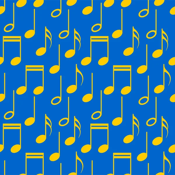 Notas Musicales Azul Amarillo Patrón Lindo Sin Costuras Para Almohadas —  Fotos de Stock