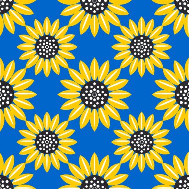 Ayçiçeği. Tekstil, kumaş ve dekoratif kağıt için hoş, kusursuz desen.. 