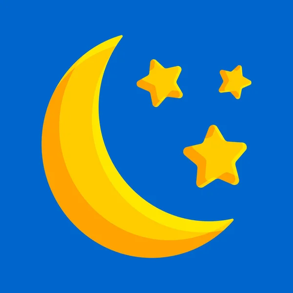 Luna Las Estrellas Son Amarillas Sobre Fondo Azul Impresión Almohadas —  Fotos de Stock
