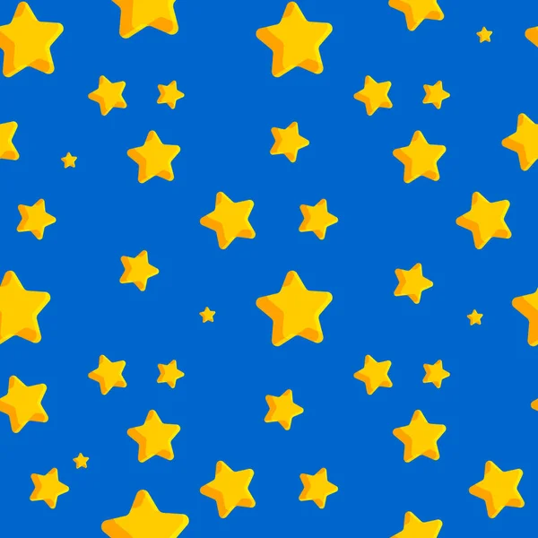 Csillagok Sárgák Kék Alapon Csillagos Zökkenőmentes Aranyos Minta Modern Textil — Stock Fotó