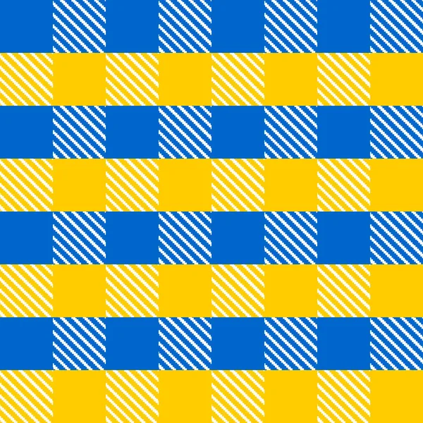 Damalı, pürüzsüz desen. Modern kumaşlar, tekstil ve dekoratif kağıtlar için mavi ve sarı kareler.. 
